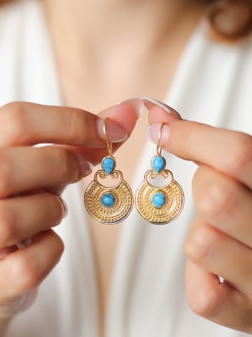 L'Atelier de Gaia Pozłacane kolczyki z turkusami