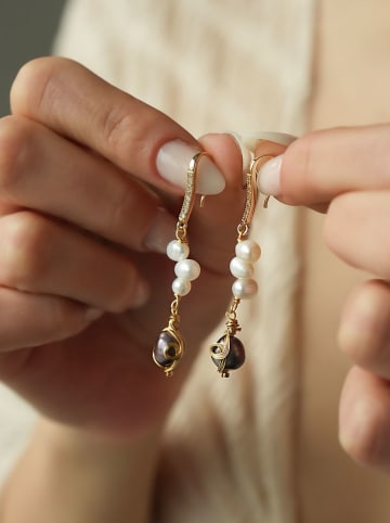 L'Atelier de Gaia Vergold. Ohrhänger mit Edelsteinen und Perlen