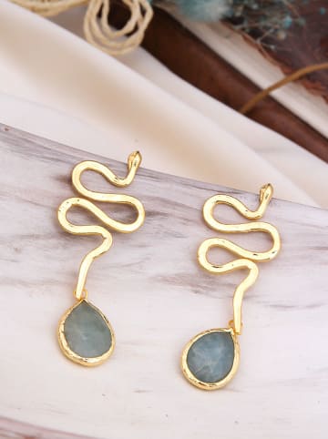 L'Atelier de Gaia Vergulde oorstekers met edelstenen