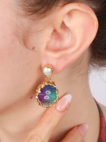 L'Atelier de Gaia Vergold. Ohrstecker mit Edelsteinen und Perlen