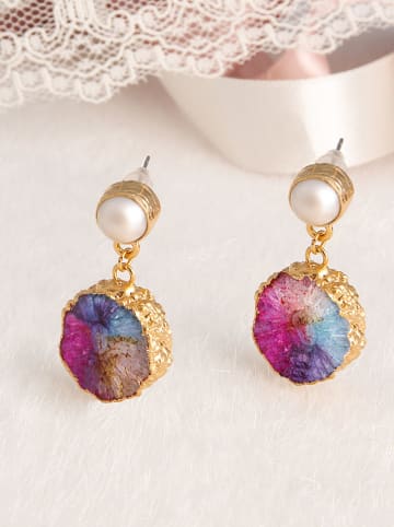 L'Atelier de Gaia Vergold. Ohrstecker mit Edelsteinen und Perlen