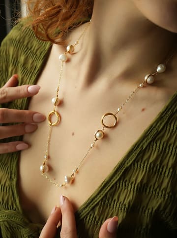 L'Atelier de Gaia Vergold. Halskette mit Perlen - (L)70 cm