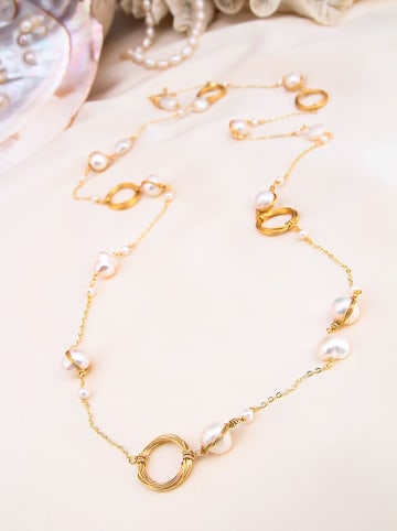 L'Atelier de Gaia Vergold. Halskette mit Perlen - (L)70 cm