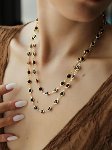 L'Atelier de Gaia Pozłacany naszyjnik z kryształami - dł. 45 cm