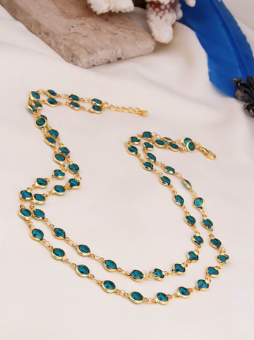 L'Atelier de Gaia Vergulde ketting met kristallen - (L)45 cm