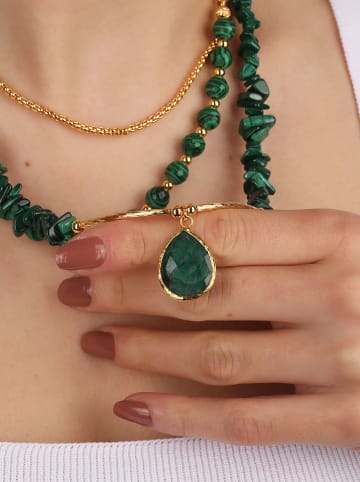 L'Atelier de Gaia 2-delige vergulde sieradenset met kristallen