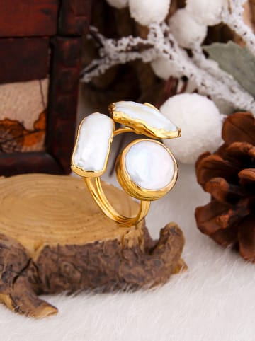 L'Atelier de Gaia Vergulde ring met parels