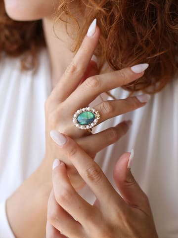 L'Atelier de Gaia Vergulde ring met edelstenen
