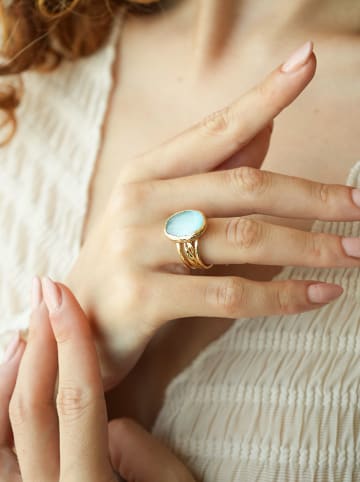 L'Atelier de Gaia Vergulde ring met edelsteen