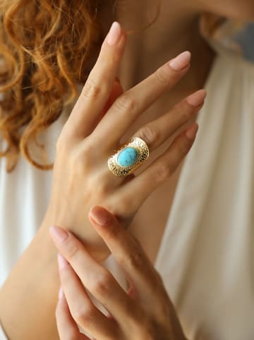 L'Atelier de Gaia Vergulde ring met edelsteen