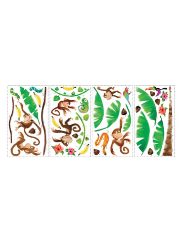 Room Mates Wandstickers "Apenkooi" bruin/groen