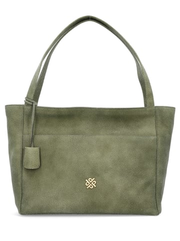 PICARD Leder-Schultertasche "Kapstadt" in Khaki - (B)46 x (H)26 x (T)15 cm