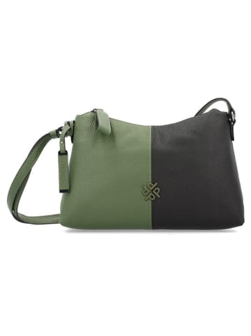 PICARD Leder-Umhängetasche "Match" in Grün/ Schwarz - (B)27,5 x (H)17 x (T)8 cm