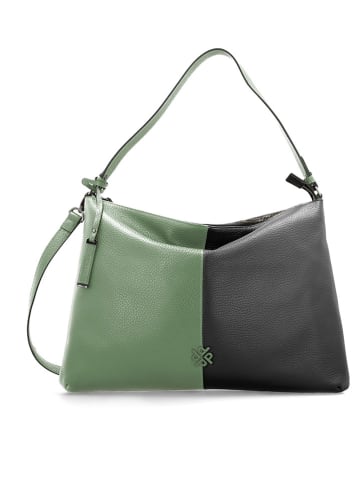 PICARD Leder-Schultertasche "Match" in Grün/ Schwarz - (B)38 x (H)25 x (T)5 cm