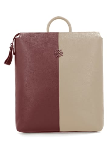 PICARD Leder-Rucksack "Match" in Bordeaux/ Beige - (B)28 x (H)33 x (T)10 cm