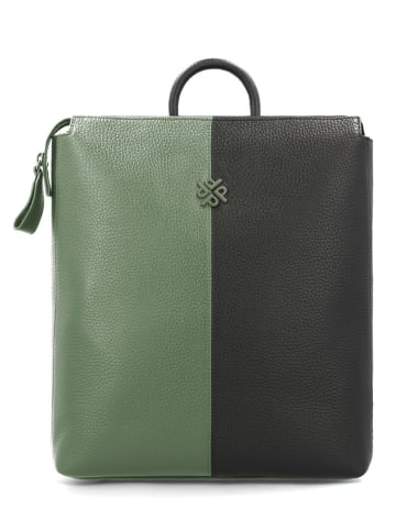 PICARD Leder-Rucksack "Match" in Grün/ Schwarz - (B)28 x (H)33 x (T)10 cm