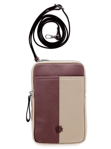 PICARD Leder-Handytasche "Match 1" in Bordeaux/ Beige - (B)13 x (H)19 x (T)2 cm