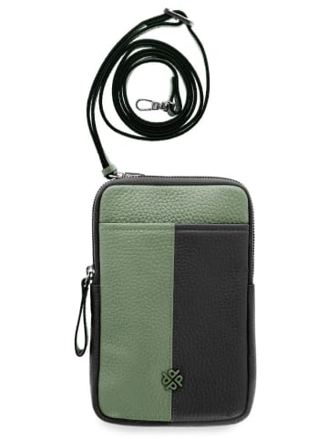 PICARD Leder-Handytasche "Match 1" in Grün/ Schwarz - (B)13 x (H)19 x (T)2 cm