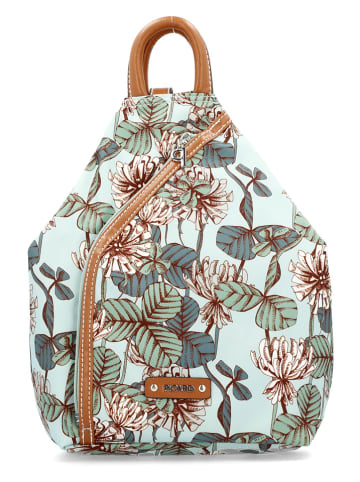 PICARD Rucksack in Hellblau/ Camel - (B)19 x (H)31,5 x (T)9 cm