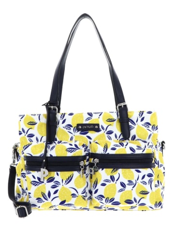 PICARD Schultertasche in Gelb/ Weiß - (B)35 x (H)24 x (T)14 cm