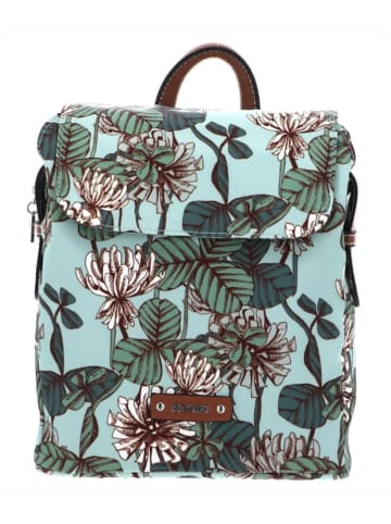PICARD Rucksack in Hellblau/ Camel - (B)22 x (H)26 x (T)14 cm
