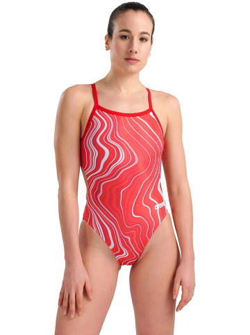 Arena Badeanzug in Rot/ Weiß