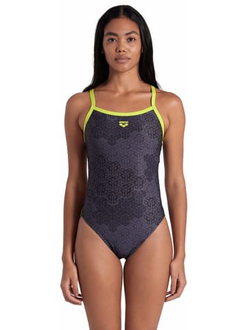 Arena Badeanzug in Anthrazit/ Gelb