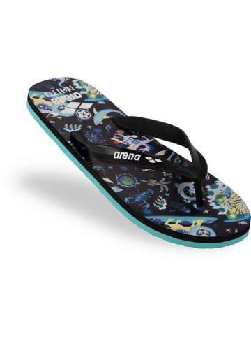 Arena Teenslippers zwart/turquoise