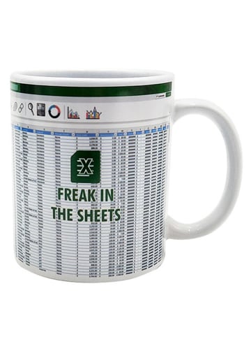 Thumbs Up Tasse "Freak in the Sheets" in Weiß/ Schwarz