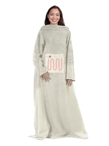 MAD MONKEY Podgrzewany koc "Mad Monkey" w kolorze białym - 140 x 170 cm