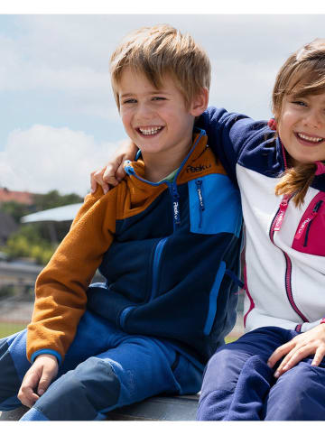 Peek U Fleece vest "Wave" lichtbruin/donkerblauw