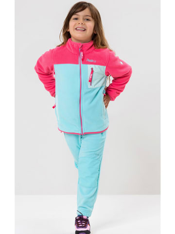 Peek U Fleecejacke "Wave" in Türkis/ Pink