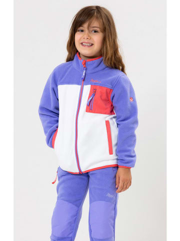 Peek U Fleece vest "Wave" wit/paars/koraalrood