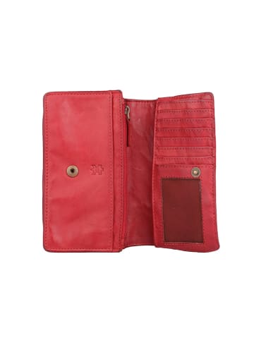 Bellicci Leder-Geldbörse "Cosette" in Rot - (B)17 x (H)10 x (T)3 cm
