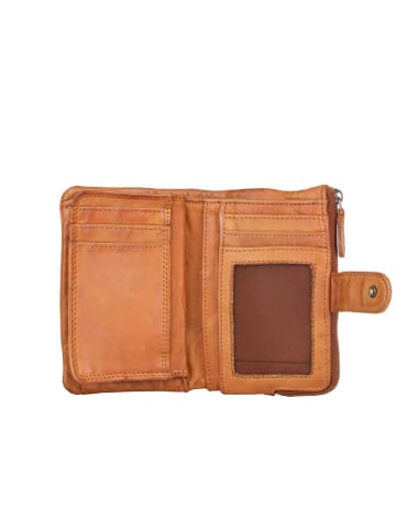 Bellicci Leren portemonnee "Connie" lichtbruin - (B)9 x (H)17 x (D)3 cm