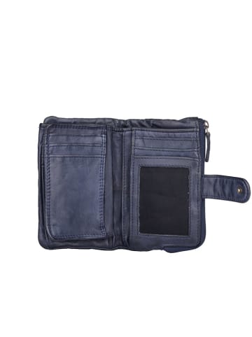 Bellicci Leder-Geldbörse "Connie" in Dunkelblau - (B)9 x (H)17 x (T)3 cm