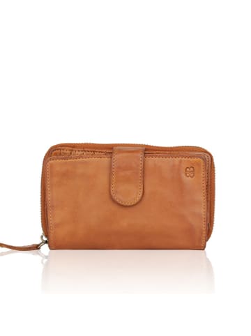 Bellicci Leder-Geldbörse "Collins" in Hellbraun - (B)9 x (H)17 x (T)3 cm