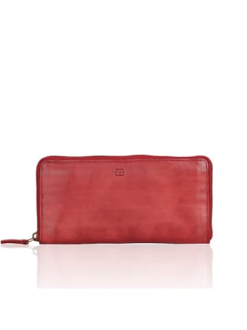 Bellicci Leder-Geldbörse "Chalice" in Rot - (B)19 x (H)10 x (T)3 cm