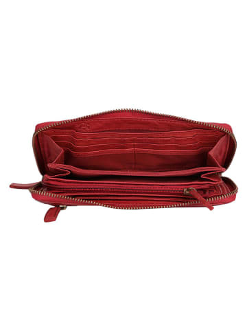 Bellicci Leder-Geldbörse "Chalice" in Rot - (B)20 x (H)10 x (T)2,5 cm