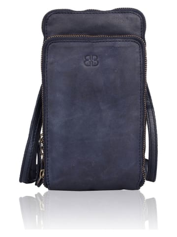 Bellicci Leder-Handytasche "Cybele" in Dunkelblau - (B)13 x (H)22 x (T)3,5 cm