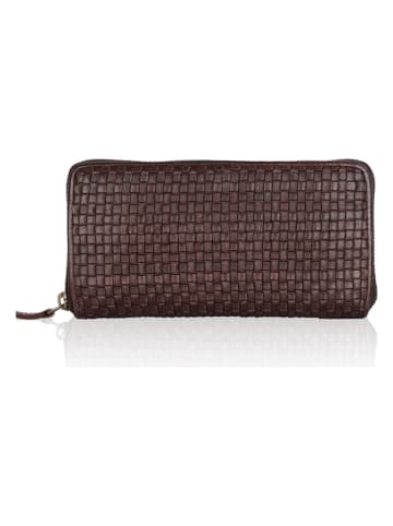Bellicci Leder-Geldbörse "Eleanor" in Dunkelbraun - (B)19,5 x (H)9,5 x (T)2,5 cm