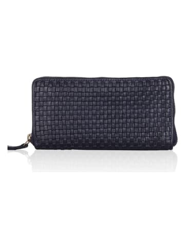 Bellicci Leder-Geldbörse "Eleanor" in Dunkelblau - (B)19,5 x (H)9,5 x (T)2,5 cm