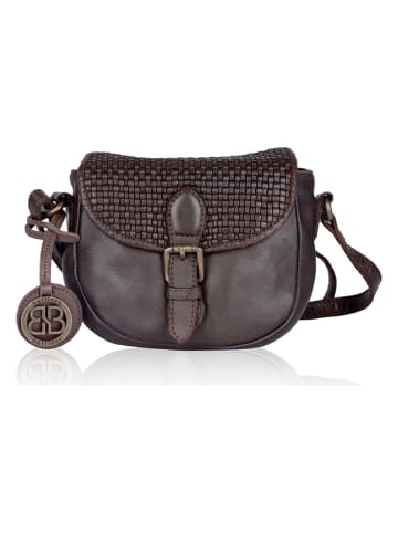 Bellicci Leder-Umhängetasche "Esme" in Dunkelbraun - (B)18 x (H)16 x (T)6 cm