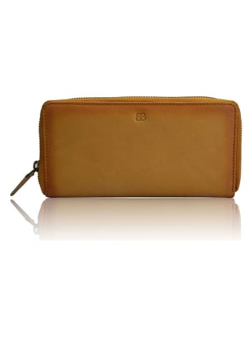Bellicci Leder-Geldbörse "Kenzie" in Gelb - (B)20 x (H)10,5 x (T)2,5 cm