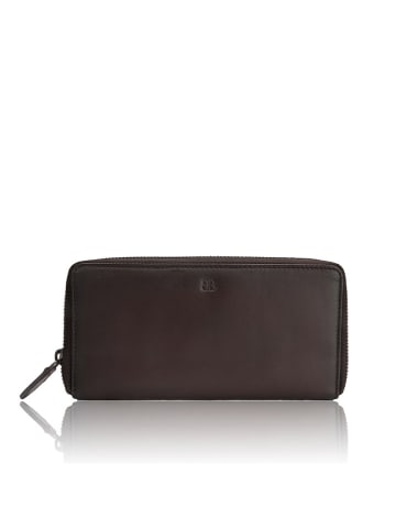Bellicci Leder-Geldbörse "Kenzie" in Braun - (B)20 x (H)10 x (T)2 cm