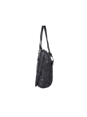 Bellicci Leder-Schultertasche "Paola" in Schwarz - (B)31 x (H)34 x (T)13 cm