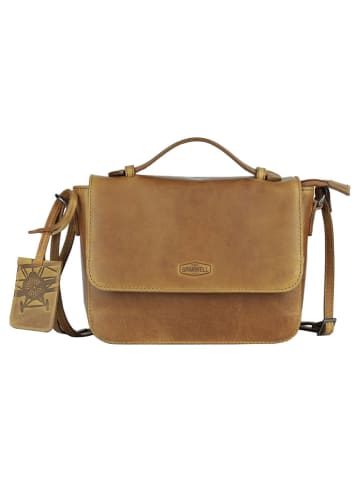 SPARWELL Leder-Umhängetasche "Kreative Kendall" in Hellbraun - (B)21 x (H)16 x (T)5 cm