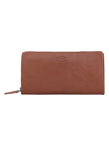 SPARWELL Leder-Geldbörse "Olivia" in Braun - (B)20 x (H)10,5 x (T)2,5 cm
