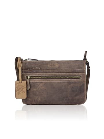 Bellicci Leder-Umhängetasche "Trudy" in Braun - (B)26 x (H)18 x (T)4 cm