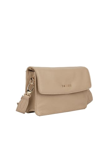 Bellicci Leder-Umhängetasche "Caprisha" in Beige - (B)24 x (H)15 x (T)7 cm